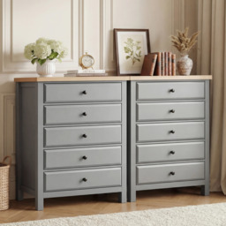 Haven Grey Tall 5 Chest of Drawers - Painted Bedroom Drawers - thumbnail 5