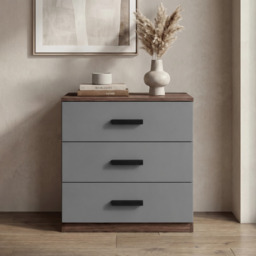 Blythe 3 Piece Bedroom Furniture Set - Walnut, Wardrobe & Drawers - thumbnail 3
