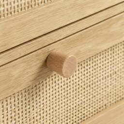 Wovena Oak Effect Rattan 3 Chest of Drawers, Pine legs - thumbnail 6