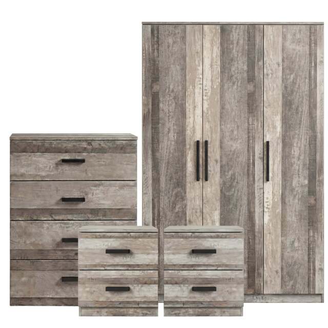 Blythe Ash Grey 4 Piece Bedroom Furniture Set - image 1
