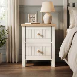 Linra White Painted 3 Piece Bedroom Furniture Set - Oak Top - thumbnail 4