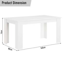 White 4-6 Seater Dining Table and Chairs Set - thumbnail 5