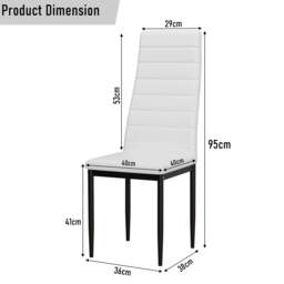 White 4-6 Seater Dining Table and Chairs Set - thumbnail 6