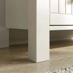 Linra White Painted 3 Drawer Chest of Drawers with Oak Top - thumbnail 6