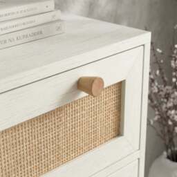 Wovena White Rattan 5 Drawer Tallboy Chest of Drawers - thumbnail 6