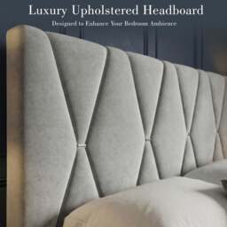 Velvet Double Bed Frame with Headboard Upholstered King Size Bed Frame - thumbnail 3