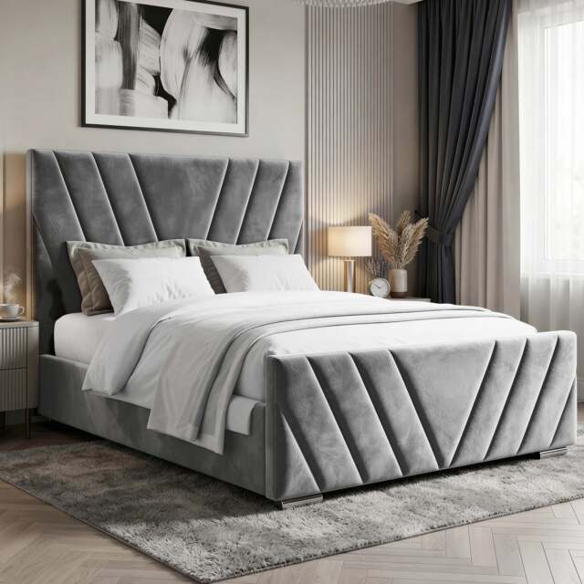 Vellure Velvet Ottoman Storage Bed Frame Double & King - image 1