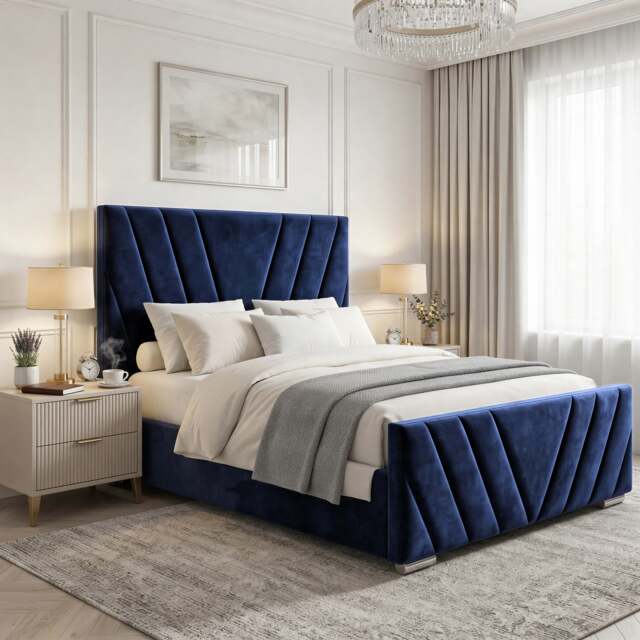 Vellure Velvet Ottoman Storage Bed Frame Double & King - image 1
