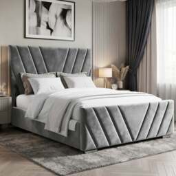 Vellure Velvet Ottoman Storage Bed Frame Double & King - thumbnail 1