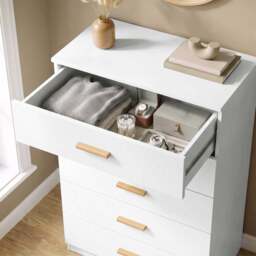 Tall 5 Drawer Chest of Drawers - Bedroom Storage - thumbnail 6