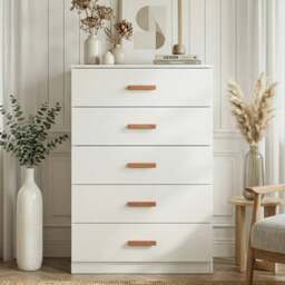 Tall 5 Drawer Chest of Drawers - Bedroom Storage - thumbnail 2