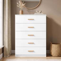 Tall 5 Drawer Chest of Drawers - Bedroom Storage - thumbnail 2