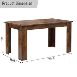 Rustic 4-6 Seater Dining Table and Chairs Set - thumbnail 4