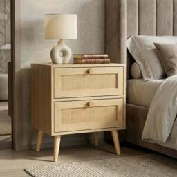 Wovena Rattan 4 Piece Bedroom Furniture Set Oak Effect - thumbnail 4