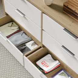 Skova Large 6 Chest of Drawers - Wide Bedroom Dresser - thumbnail 4