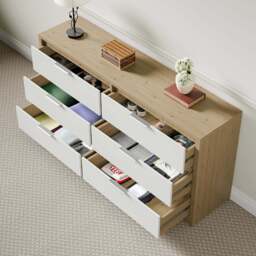 Skova Large 6 Chest of Drawers - Wide Bedroom Dresser - thumbnail 3