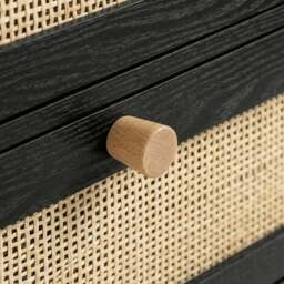 Wovena Black Rattan Wide 6 Chest of Drawers - Bedroom Dresser - thumbnail 6