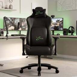 Black Ergonomic Gaming Chair with Headrest and Lumbar Support - thumbnail 2