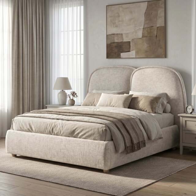 Embracea Upholstered Bed Frame Tall Headboard - image 1