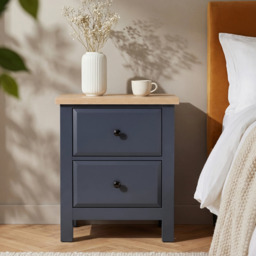 Haven Painted 3 Piece Bedroom Furniture Set Blue - Oak Top - thumbnail 4