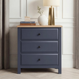 Haven Painted 3 Piece Bedroom Furniture Set Blue - Oak Top - thumbnail 3