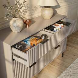 Flutrina Painted 6 Drawer Wide Chest of Drawers Bedroom Dresser - thumbnail 5
