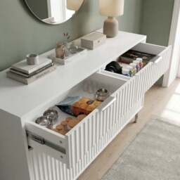 Flutrina Painted 6 Drawer Wide Chest of Drawers Bedroom Dresser - thumbnail 5