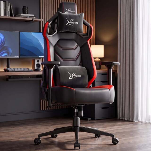 Xstriker High Back Ergonomic Gaming Chair with Lumbar Support - Red