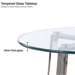 Kyvon Glass Round Dining Table Set with 4 Chairs - thumbnail 4