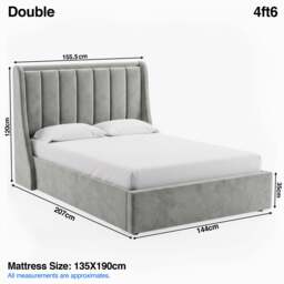 Winged Ottoman Storage Bed Frame - thumbnail 3