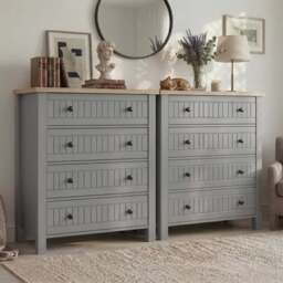 Linra Grey Painted 4 Chest of Drawers - Bedroom Drawers - thumbnail 5