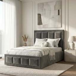 Velvet Ottoman Storage Bed - End Lift Ottoman Bed Frame - thumbnail 6
