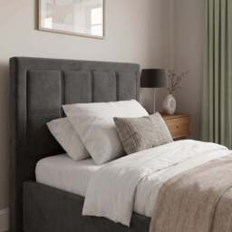 Velvet Ottoman Storage Bed - End Lift Ottoman Bed Frame - thumbnail 3