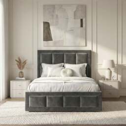 Velvet Ottoman Storage Bed - End Lift Ottoman Bed Frame - thumbnail 5