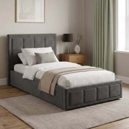 Velvet Ottoman Storage Bed - End Lift Ottoman Bed Frame