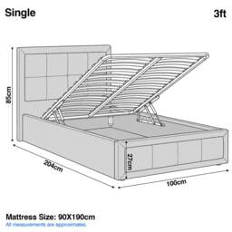 Velvet Ottoman Storage Bed - End Lift Ottoman Bed Frame - thumbnail 4