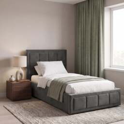 Velvet Ottoman Storage Bed - End Lift Ottoman Bed Frame - thumbnail 6