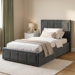 Velvet Ottoman Storage Bed - End Lift Ottoman Bed Frame