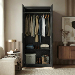 Blythe 3 Piece Bedroom Furniture Set - Black, Wardrobe & Drawers - thumbnail 6