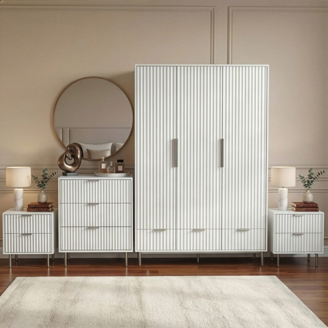 Flutrina Painted 4 Piece Bedroom Furniture Set - image 1