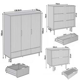 Flutrina Painted 4 Piece Bedroom Furniture Set - thumbnail 5