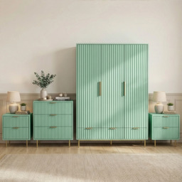 Flutrina Painted 4 Piece Bedroom Furniture Set