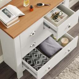 3 Drawer Chest of Drawers - Shaker Style Oak Top & Twin Drawers - thumbnail 4
