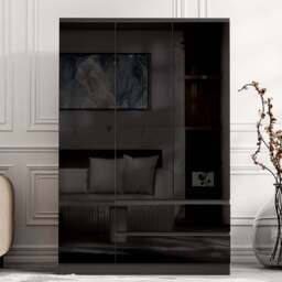 High Gloss 4 Piece Bedroom Set - Wardrobe & Chest of Drawers - thumbnail 2