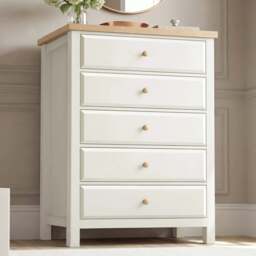 Haven Tall 5 Chest of Drawers - Painted Bedroom Drawers - White