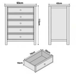 Haven White Tall 5 Chest of Drawers - Painted Bedroom Drawers - thumbnail 4
