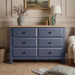 Haven Painted Large 6 Chest of Drawers - Blue Bedroom Dresser - thumbnail 2