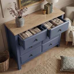 Haven Painted Large 6 Chest of Drawers - Blue Bedroom Dresser - thumbnail 3