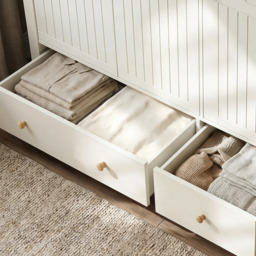 Linra 3 Door Wardrobe With Drawers and Shelves - White Painted - thumbnail 6