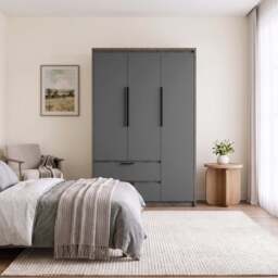 Skova 3 Door Wardrobe with Drawers and Shelves - thumbnail 6